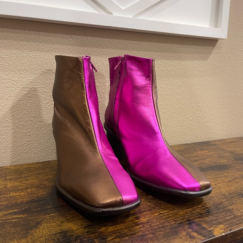 Maeve Square-Toe Heeled Ankle Boots